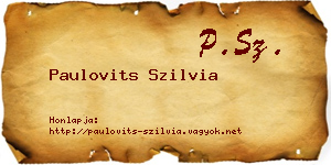 Paulovits Szilvia névjegykártya