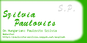 szilvia paulovits business card